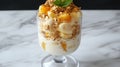 Creamy yogurt parfait with granola and mango Royalty Free Stock Photo
