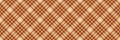 Crease tartan pattern seamless, shop plaid textile texture. Winter check vector background fabric in orange and light colors