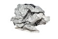 Crumpled newspaper paper ball isolated white background trahs waste recycle news rubbish material recycling crushed screwed page