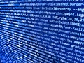 Creat. Computer programming source code. Zimbabwe flag is depicted on the screen with the program code. Closeup of Web Code on Royalty Free Stock Photo