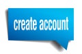 Create account blue 3d speech bubble