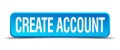 Create account blue square isolated button