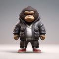 Create Adorable 3d Cartoon Gorilla In Trendy Urban Outfit