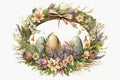 Easter wreath sublimation PNG, Isolated on White Background.