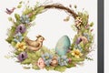 Easter wreath sublimation PNG, Isolated on White Background.