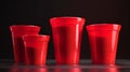 Create a bold and statement-making look with this empty juice cups mockup in vibrant red