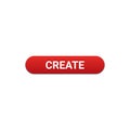 Create button with red color on white background for website and UI material Royalty Free Stock Photo