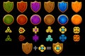 Create Celtic Shield set. Vector Constructor to create kit different, game development. Royalty Free Stock Photo