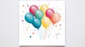 Create a cheerful and vibrant birthday card featuring a colorful balloon