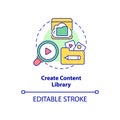 Create content library concept icon