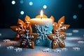 Magical Winter Wonderland: A Snowflake Snowman, Gingerbread Candle, and Gin Delight!