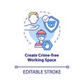 Create crime-free working space concept icon Royalty Free Stock Photo