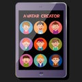 Create a cute avatar, emotions and hairstyles