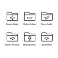 Create, Delete, Done, forward, Upload, Back, folder icon Royalty Free Stock Photo