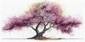 Create a Delicate and Peaceful Watercolor Painting of a Cherry Blossom Tree. Perfect for Invitations and Posters. Royalty Free Stock Photo