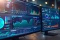 Create a digital dashboard for monitoring real time market data and financial news