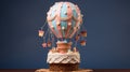 Create a dreamy hot air balloon ride with a birthday cake