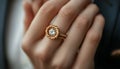 create an engagement ring that uses a frosted cheerio instead of a diamond, simple band with no accessory diamonds Royalty Free Stock Photo