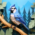 Create An Eye-catching Blue Jay Paper Craft With A Polygon Design