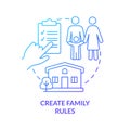 Create family rules blue gradient concept icon