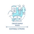 Create family rules turquoise concept icon