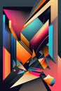 Geometric Abstract Background, using bold colors and shapes.