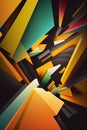 Geometric Abstract Background, A stunning geometric abstract background with a vibrant and dynamic arrangement of shapes and lines