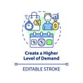 Create higher level of demand concept icon