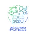 Create higher level of demand green blue gradient concept icon