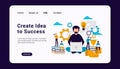 Create idea to success landing page template graphic design illustration Royalty Free Stock Photo