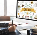 Create Ideas Aspiration Solution Inspiration Concept Royalty Free Stock Photo