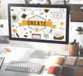 Create Ideas Aspiration Solution Inspiration Concept Royalty Free Stock Photo