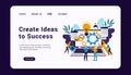 Create ideas to success landing page graphic design illustration Royalty Free Stock Photo