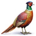 Bar-tailed Pheasant White background Royalty Free Stock Photo