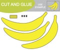 Create the image of branch of fruit using scissors and glue. Educational game for children.