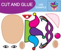 Create the image of face of clown using scissors and glue. Royalty Free Stock Photo