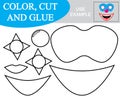 Create the image of mask of clown. Worksheet. Color, cut