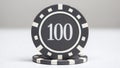 create an image of a single grey 100dollar poker chip ai generated Royalty Free Stock Photo