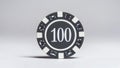 create an image of a single grey 100dollar poker chip ai generated Royalty Free Stock Photo