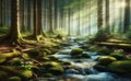 Spring background Stream of water in the forest Royalty Free Stock Photo