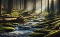 Spring background Stream of water in the forest Royalty Free Stock Photo