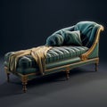 Create Iterations Of Green And Gold Chaise Lounge