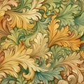 Create Linen Texture Pattern In Phoebe Anna Traquair Style Royalty Free Stock Photo