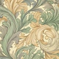 Create Linen Texture Pattern In Phoebe Anna Traquair Style Royalty Free Stock Photo