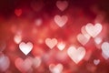 Floating Red Bokeh Hearts Background