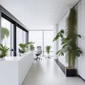 Scandinavian-Inspired White Office Room with Mockup Interior Design