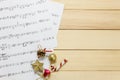 Create music sheet note paper by myself.Top view music sheet not Royalty Free Stock Photo