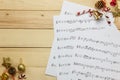 Create music sheet note paper by myself.Top view music sheet not Royalty Free Stock Photo