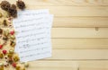 Create music sheet note paper by myself.Top view music sheet not Royalty Free Stock Photo