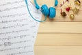 Create music sheet note paper by myself.Top view music sheet not Royalty Free Stock Photo